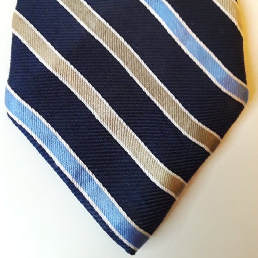 CHAPS - 100% SILK NECKTIE - BLUE & TAN
